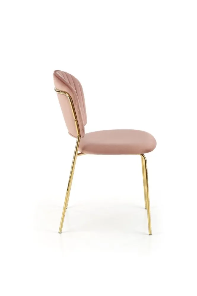 Krzesło K499 VELVET różowe ze złotymi nogami I sklep meblowy MIRAT. styl GLAMOUR