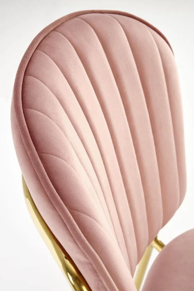 Krzesło K499 VELVET różowe ze złotymi nogami I sklep meblowy MIRAT. styl GLAMOUR