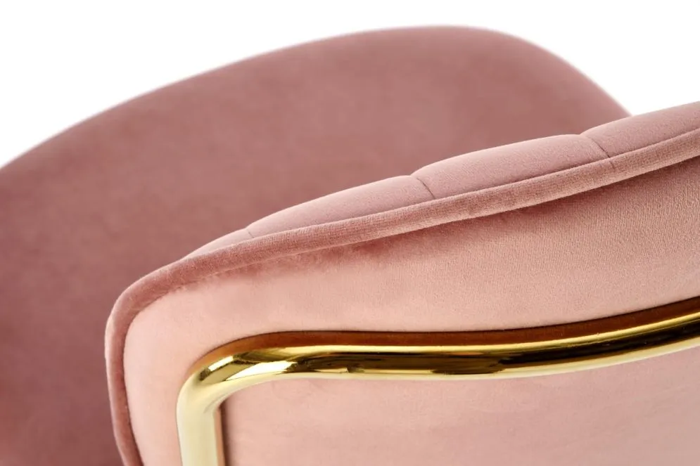 Krzesło K499 VELVET różowe ze złotymi nogami I sklep meblowy MIRAT. styl GLAMOUR