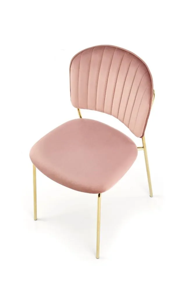 Krzesło K499 VELVET różowe ze złotymi nogami I sklep meblowy MIRAT. styl GLAMOUR
