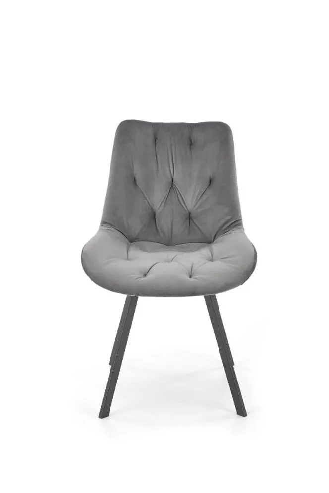 Krzesło K519 VELVET szare pikowane I sklep meblowy MIRAT. styl LOFT
