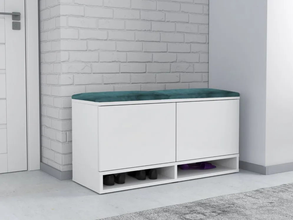 Szafka na buty DUBAI z tapicerowanym siedziskiem I sklep meblowy MIRAT. styl LOFT, SKANDYNAWSKI
