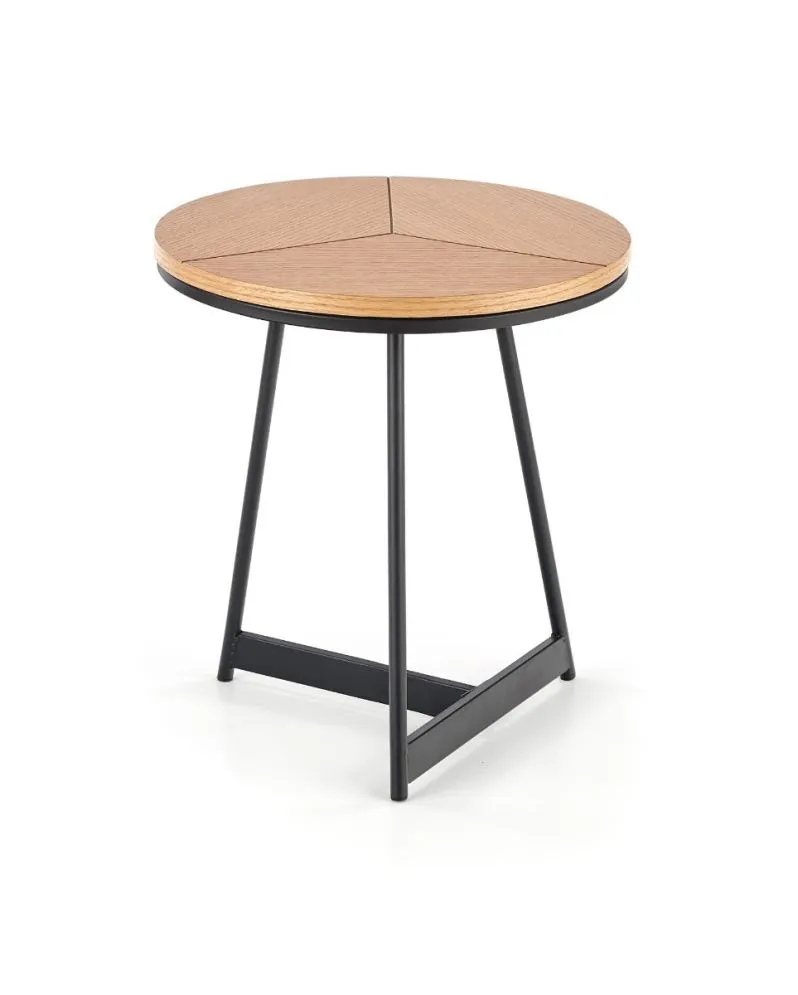 Stolik kawowy KARIDA S 45x45 dąb/czarny na metalowych nogach w stylu loft | MIRAT. styl LOFT