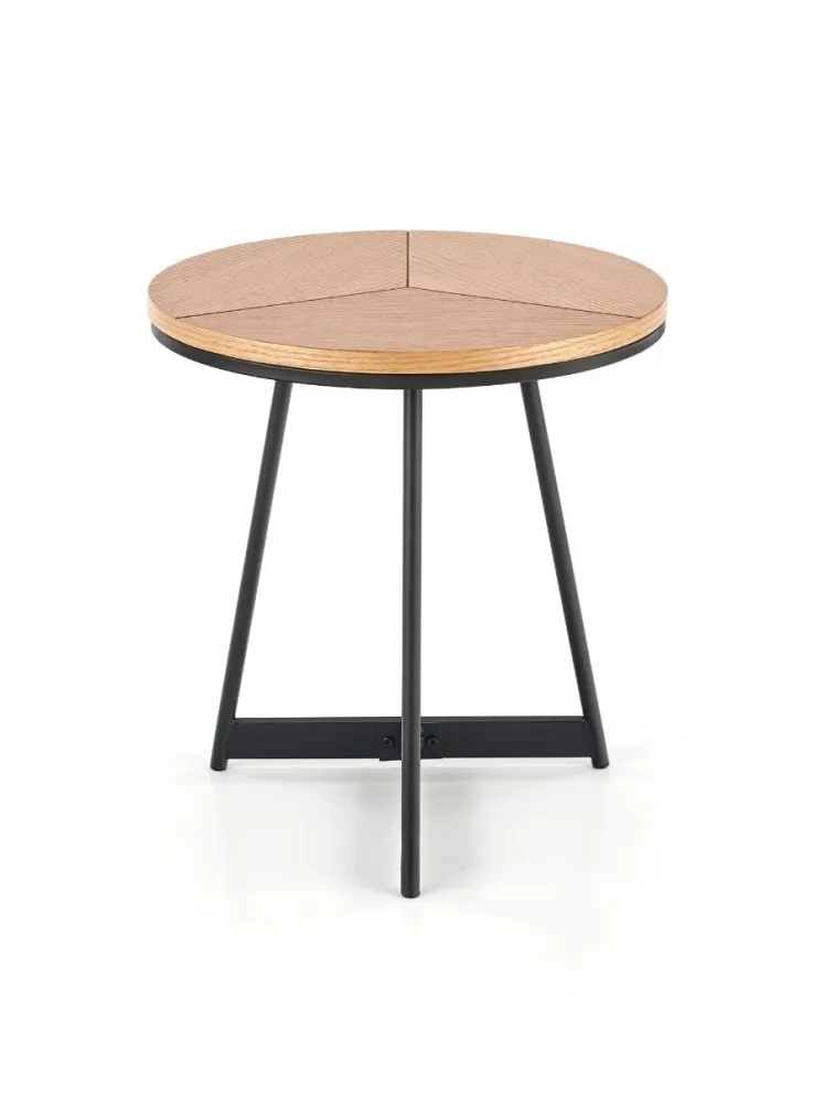 Stolik kawowy KARIDA S 45x45 dąb/czarny na metalowych nogach w stylu loft | MIRAT. styl LOFT