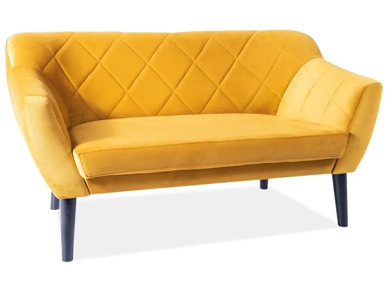 Sofa KARO 2 VELVET curry dwuosobowa w stylu skandynawskim | MIRAT. w stylu GLAMOUR kolekcja