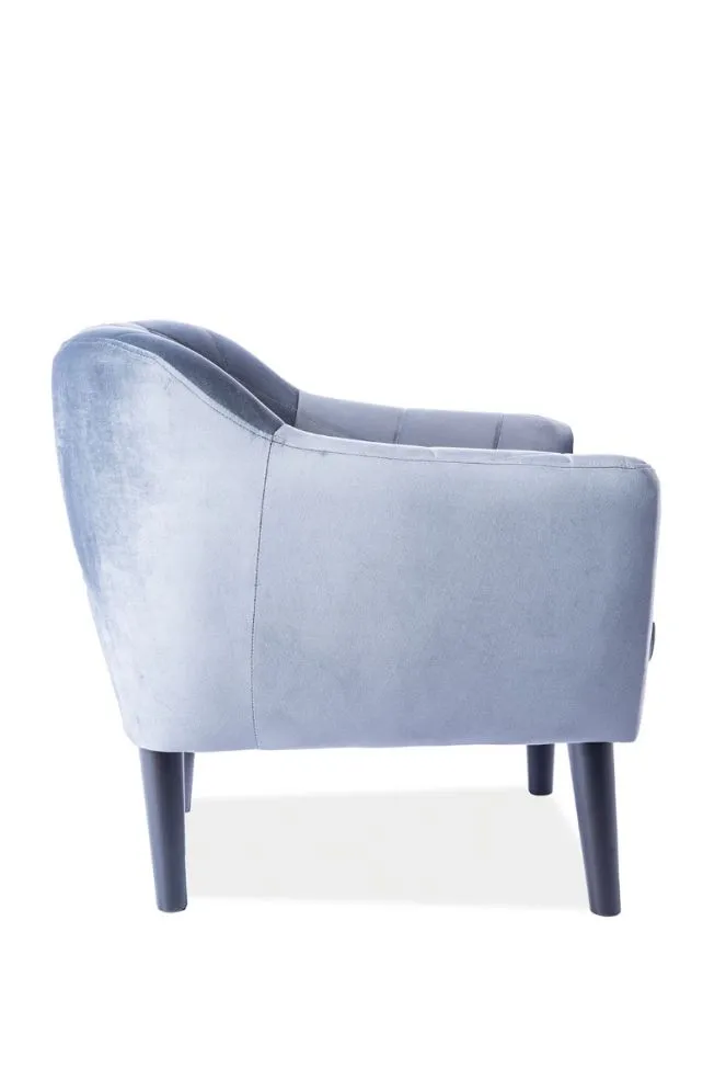 Fotel KARO 1 VELVET szary tapicerowany do salonu | MIRAT. w stylu GLAMOUR kolekcja