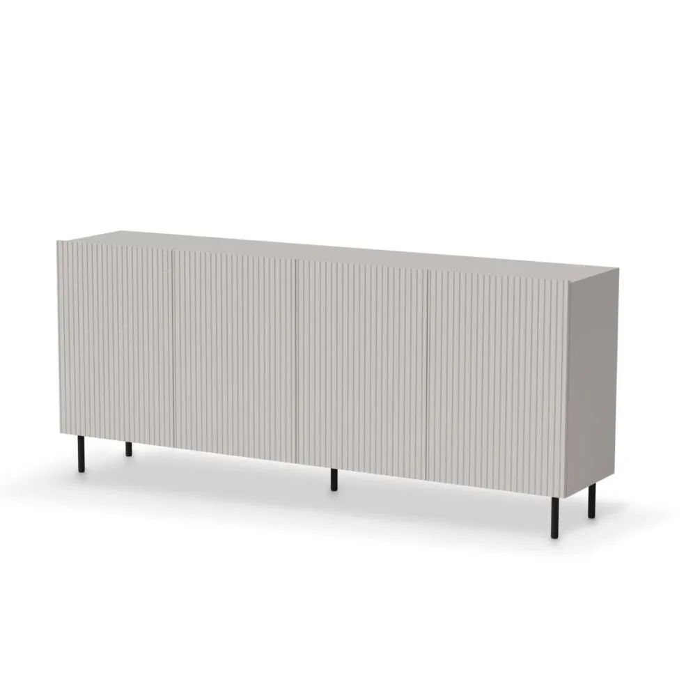 Komoda PAXOS 2 180cm kaszmirowa ryflowana I sklep meblowy MIRAT. styl RYFLOWANY