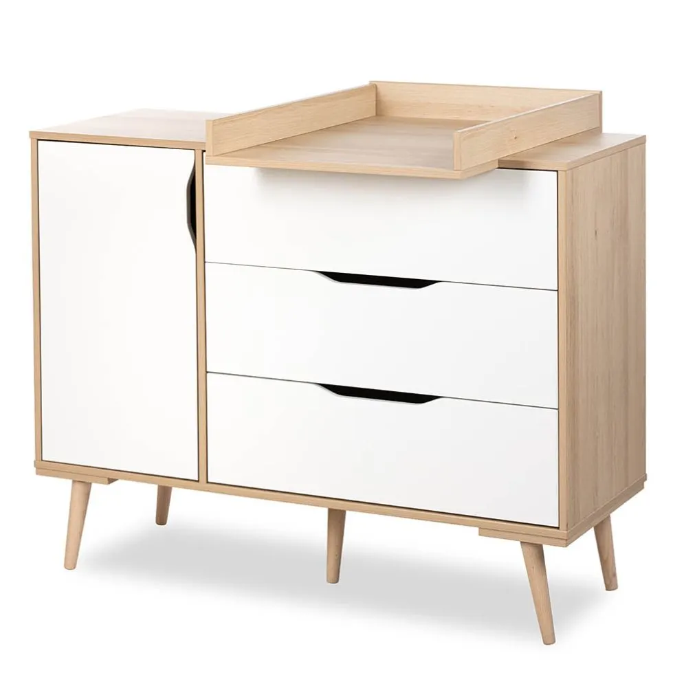 Komoda dla dzieci SOFIE biała/buk w stylu skandynawskim I sklep meblowy MIRAT. styl SKANDYNAWSKI kolekcja SOFIE