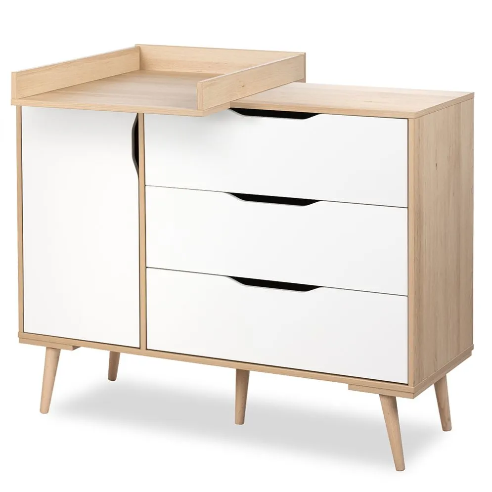 Komoda dla dzieci SOFIE biała/buk w stylu skandynawskim I sklep meblowy MIRAT. styl SKANDYNAWSKI kolekcja SOFIE