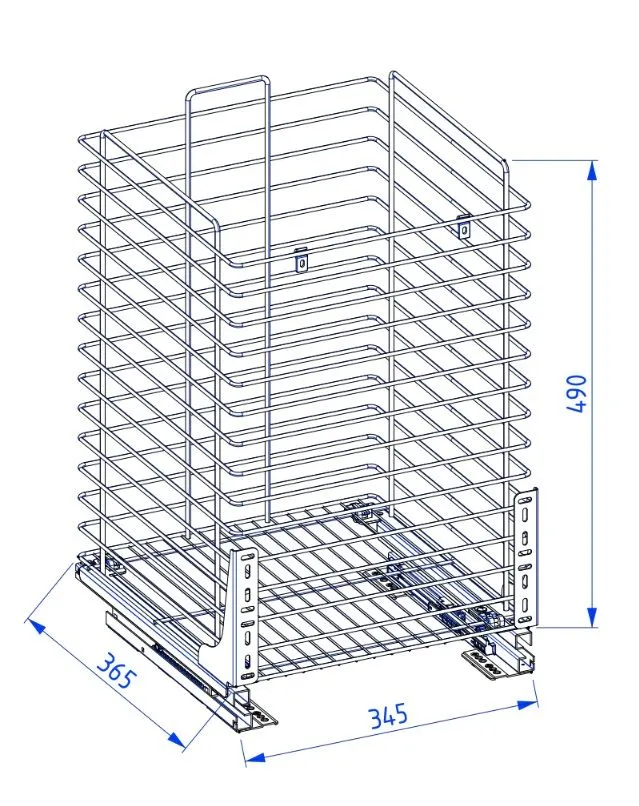Wysuwany kosz na pranie do szafki wysokiej ARCO 40 cm metalowy | MIRAT  kolekcja ARCO