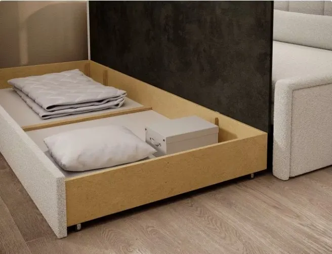 Wygodna sofa rozkładana z funkcją spania FULGEO kremowa lewa I sklep meblowy MIRAT.