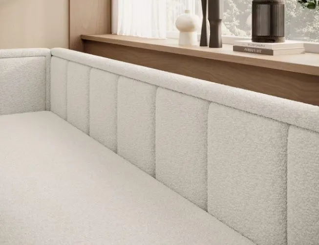 Wygodna sofa rozkładana z funkcją spania FULGEO kremowa lewa I sklep meblowy MIRAT.