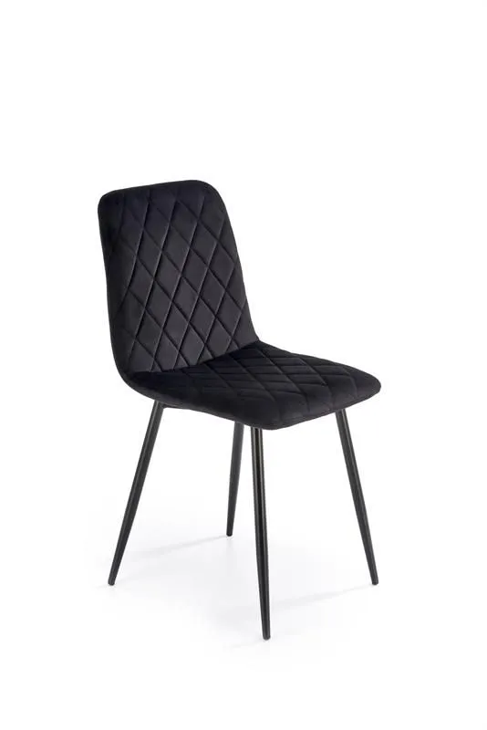 Krzesło tapicerowane K525 VELVET czarne welurowe I sklep meblowy MIRAT. styl GLAMOUR, LOFT