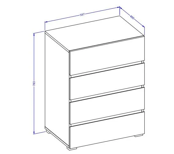 Komoda CROSS 4S 60cm biała/czarna do pokoju I sklep meblowy MIRAT. styl SKANDYNAWSKI kolekcja HV-CROSS