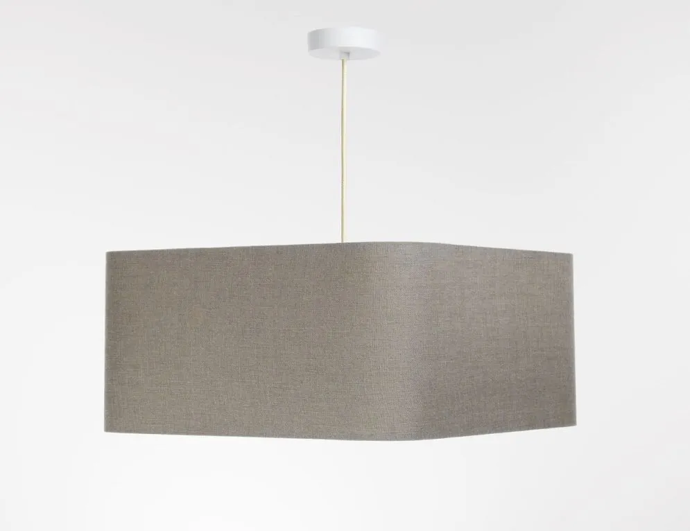 Lampa wisząca KWADRO LEN 001-40w20 jasna beżowa lniana I sklep meblowy MIRAT.