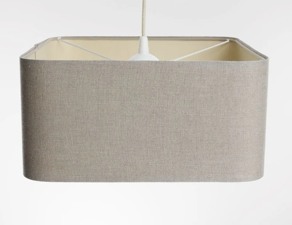 Lampa wisząca KWADRO LEN 001-40w20 jasna beżowa lniana I sklep meblowy MIRAT.