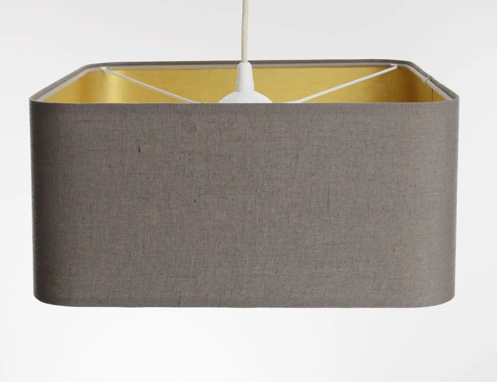 Lampa wisząca KWADRO LEN 002-40w30 beżowa/złota do sypialni I sklep meblowy MIRAT.