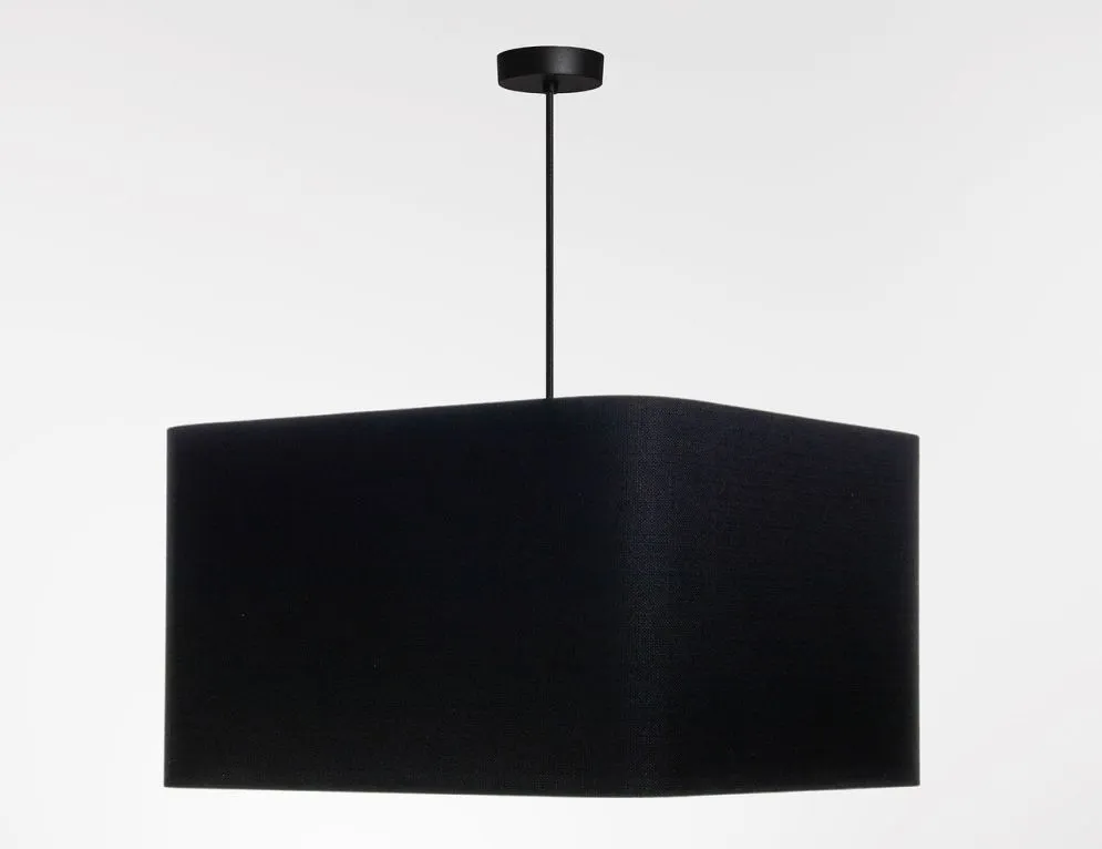 Lampa wisząca KWADRO LEN 005-40w30 czarna/beżowa kwadratowa I sklep meblowy MIRAT.