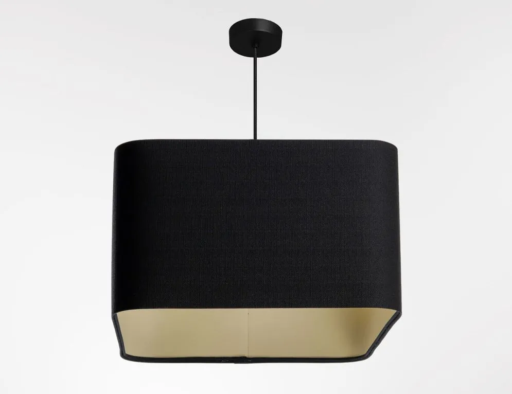 Lampa wisząca KWADRO LEN 005-40w30 czarna/beżowa kwadratowa I sklep meblowy MIRAT.