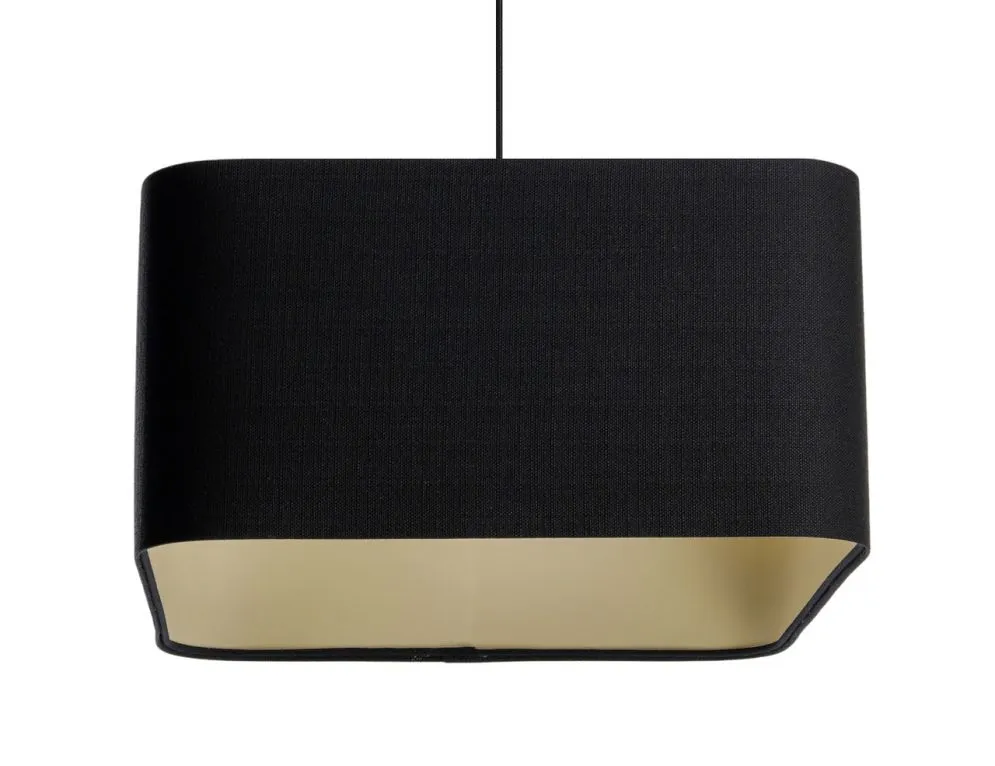 Lampa wisząca KWADRO LEN 005-40w30 czarna/beżowa kwadratowa I sklep meblowy MIRAT.