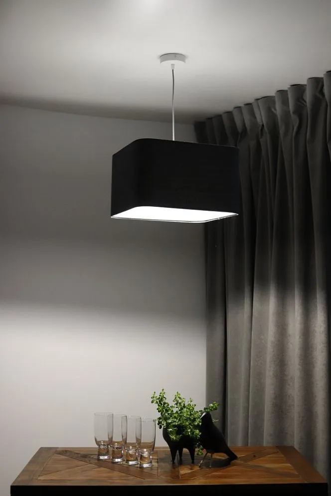 Lampa wisząca KWADRO LEN 006-40w25 grafitowa/szara polska I sklep meblowy MIRAT.