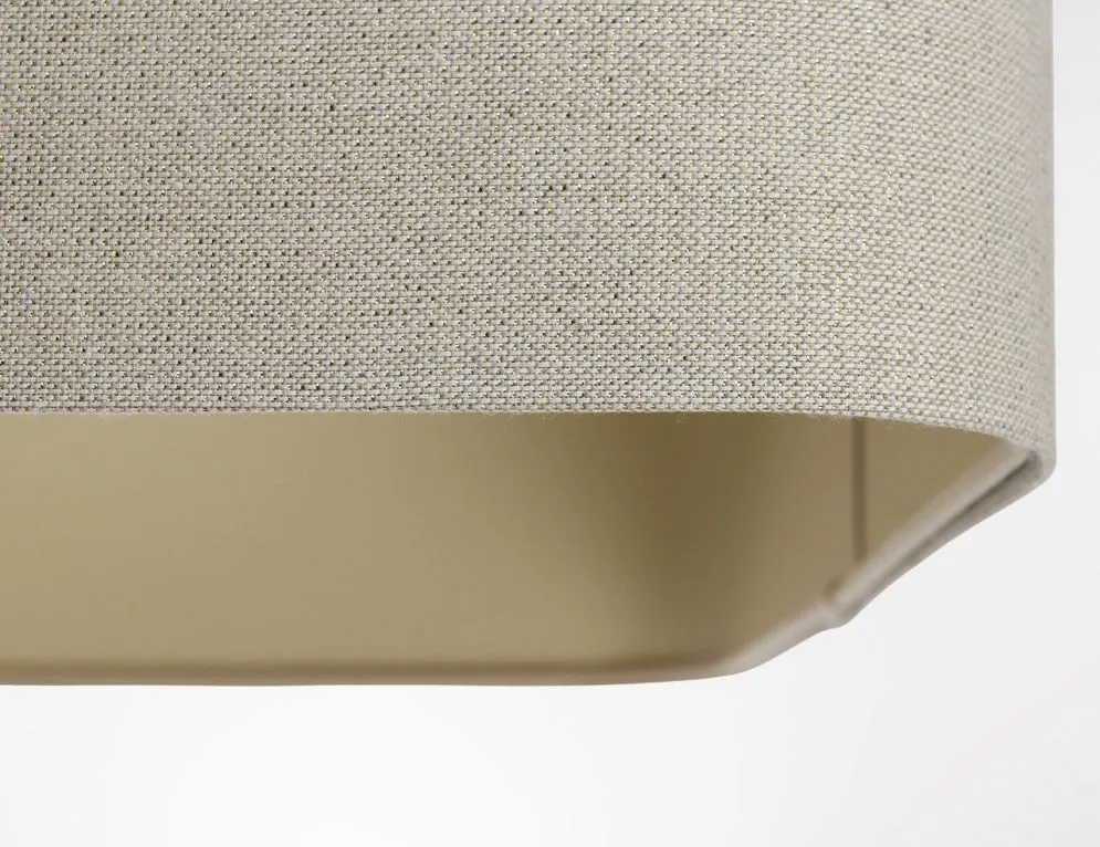 Lampa wisząca KWADRO LEN 007-40w20 jasnobeżowa kwadratowa I sklep meblowy MIRAT.