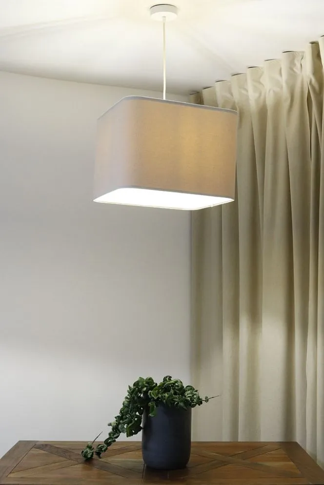 Lampa wisząca KWADRO LEN 011-40w25 kremowa ręcznie produkowana I sklep meblowy MIRAT.