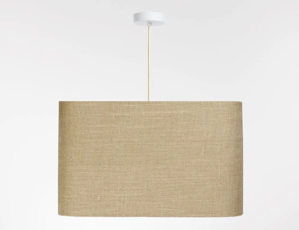 Lampa wisząca KWADRO LEN 012-40w30 jutowa/beżowa boho I sklep meblowy MIRAT.