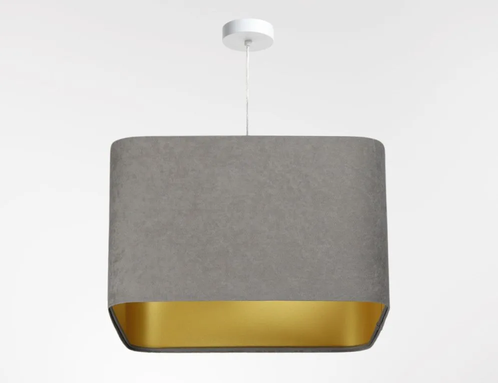 Lampa wisząca KWADRO SUE 40w25 szara/złota polska I sklep meblowy MIRAT. kolekcja KWADRO-BPS