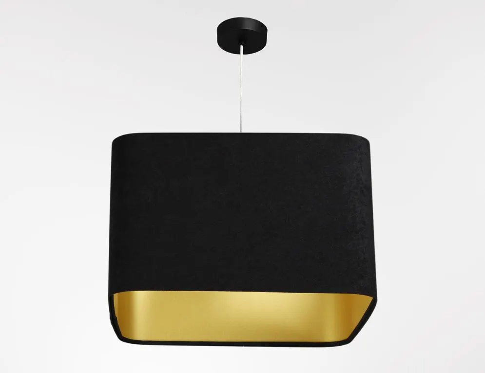 Lampa wisząca KWADRO SUE 40w20 czarna/złota kwadratowa I sklep meblowy MIRAT.  kolekcja KWADRO-BPS