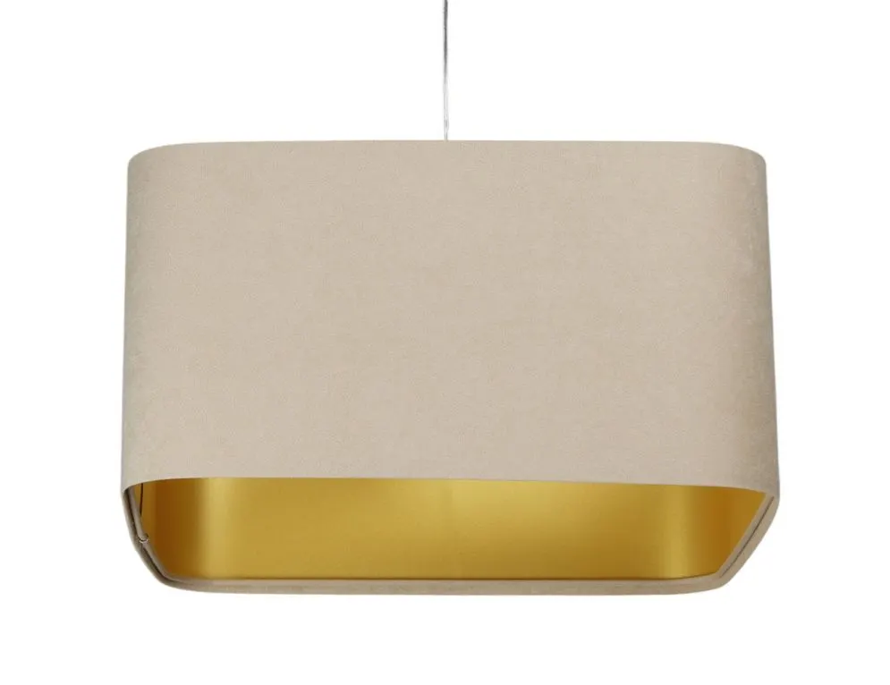 Lampa wisząca KWADRO SUE 40w30 beżowa/złota polska I sklep meblowy MIRAT. kolekcja KWADRO-BPS