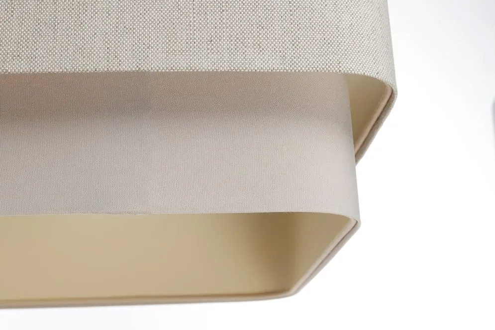 Lampa wisząca KWADRO DUO 002 51x47cm kremowa lniana I sklep meblowy MIRAT.
