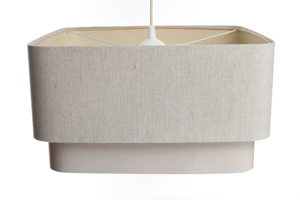 Lampa wisząca KWADRO DUO 002 51x47cm kremowa lniana I sklep meblowy MIRAT.