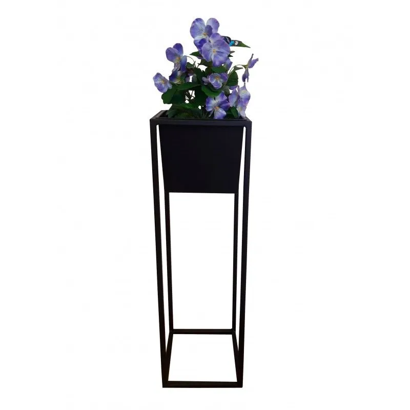 Kwietnik LAURA 20x20x70cm czarny wysoki I sklep meblowy MIRAT. styl LOFT