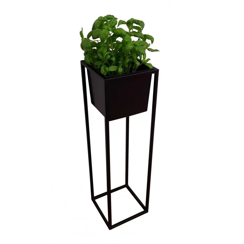 Kwietnik LAURA 25x25x70cm czarny metalowy I sklep meblowy MIRAT. styl LOFT