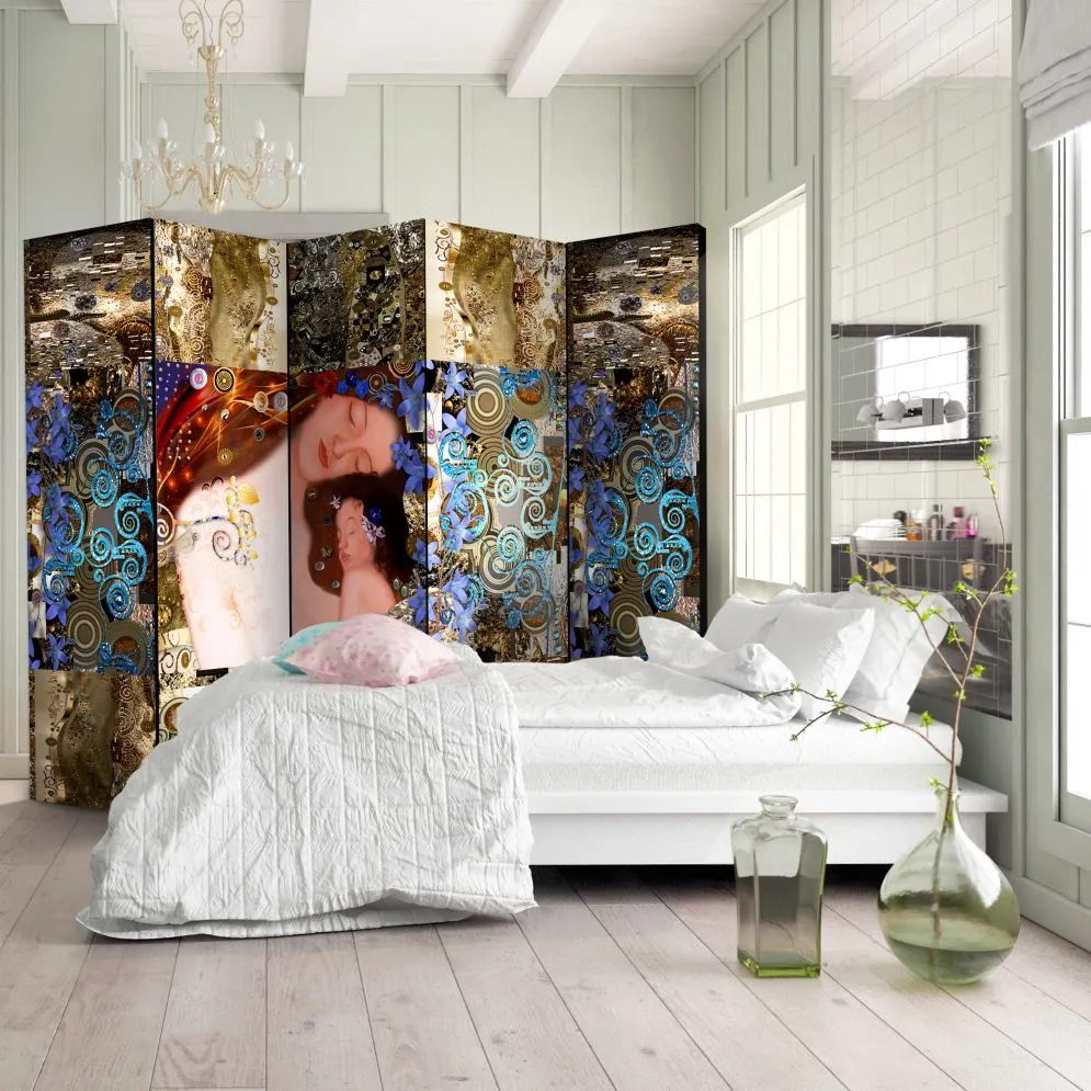 Parawan akustyczny Ludzie 225x172 cm 5-częściowy szary | MIRAT.