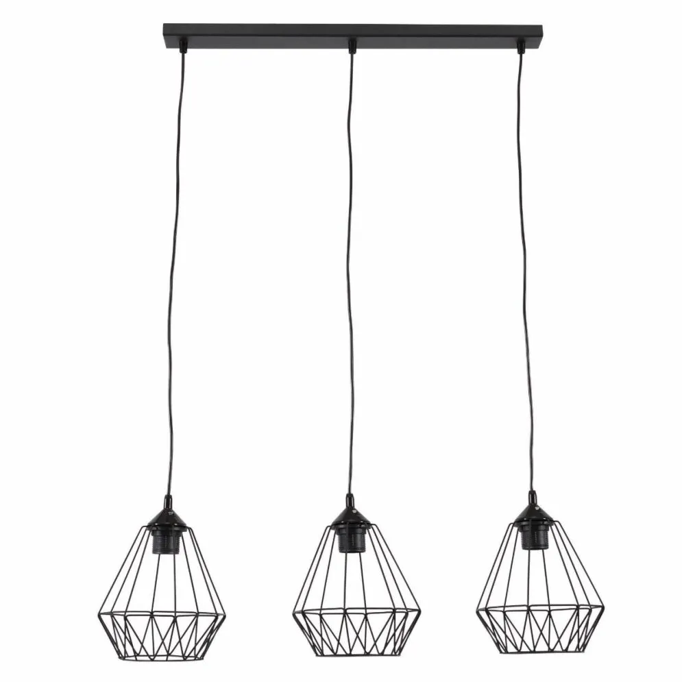 Lampa wisząca BENIGNE III czarna na listwie I sklep meblowy MIRAT.