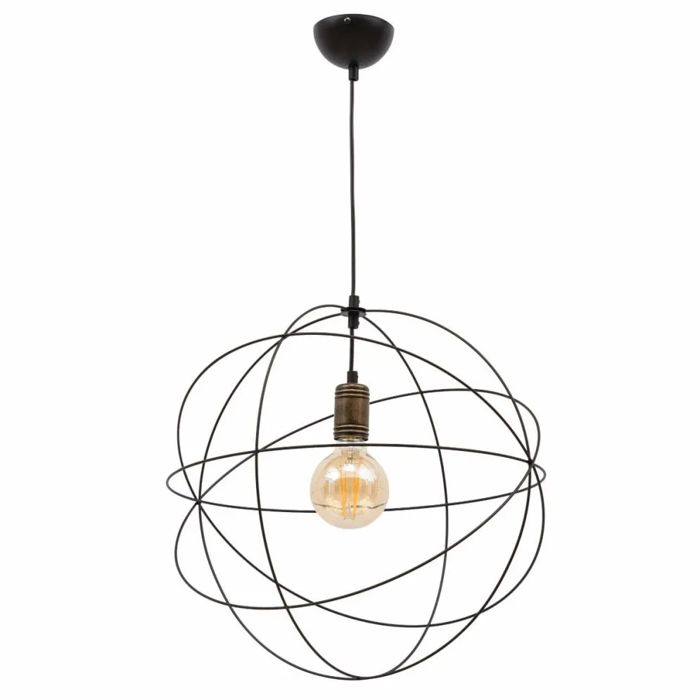 Lampa wisząca OLINTO I czarna w kształcie atomu I sklep meblowy MIRAT.