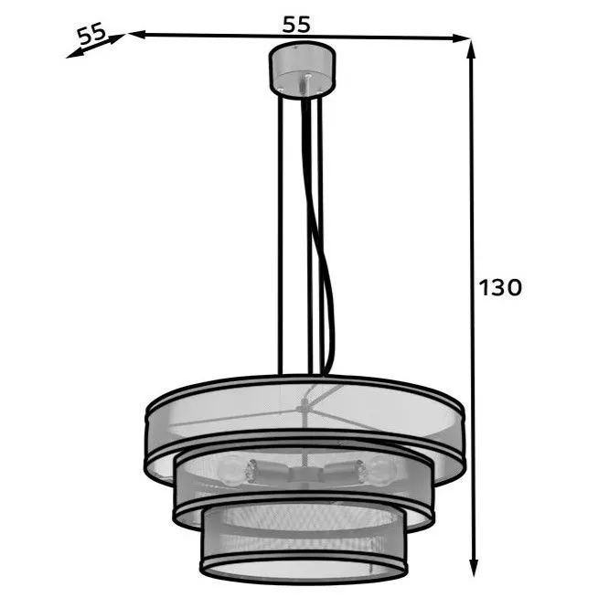 Lampa wisząca ORABELA II czarna potrójna metalowa I sklep meblowy MIRAT.