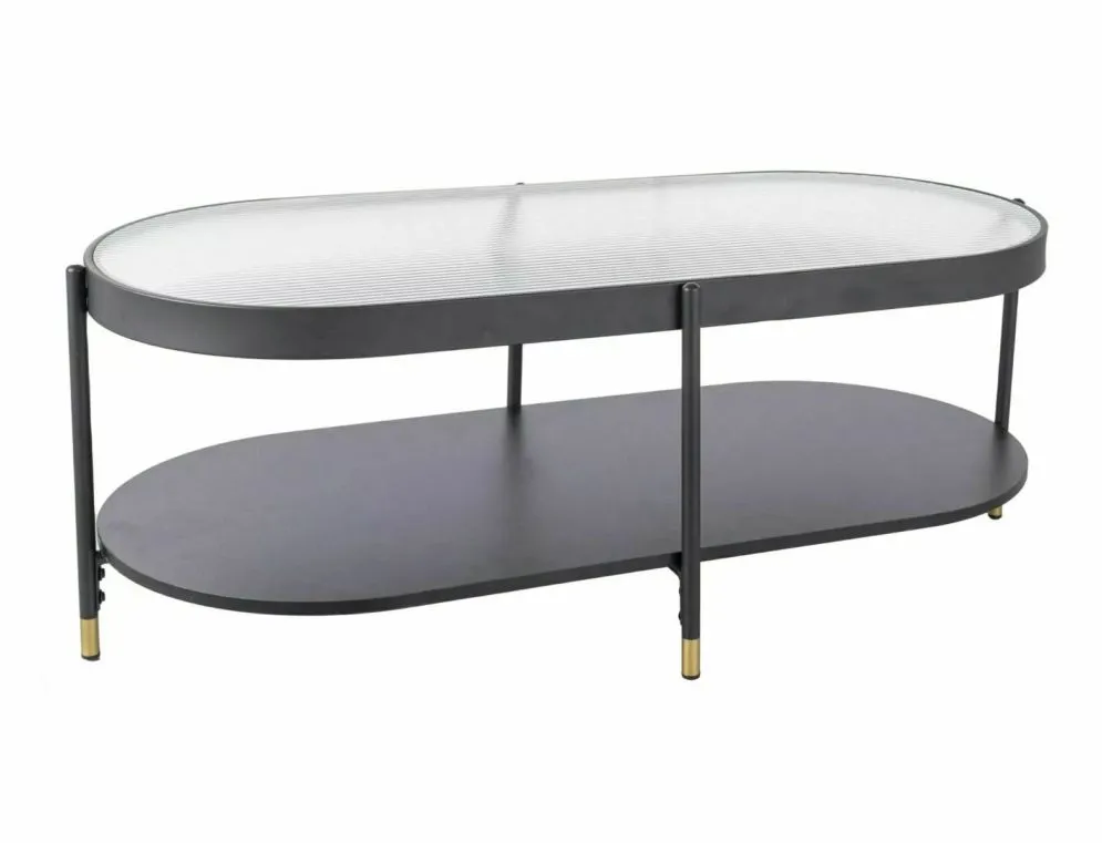 Ława LAGUNA B 110x50 transparentna/czarny mat z półką do salonu I sklep meblowy MIRAT. styl GLAMOUR, LOFT