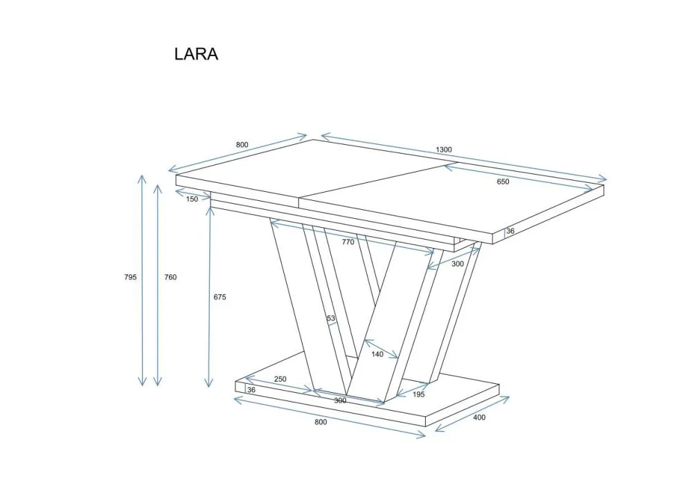 Stół rozkładany LARA 130(210)x80 dąb cremona loft I sklep meblowy MIRAT. styl LOFT