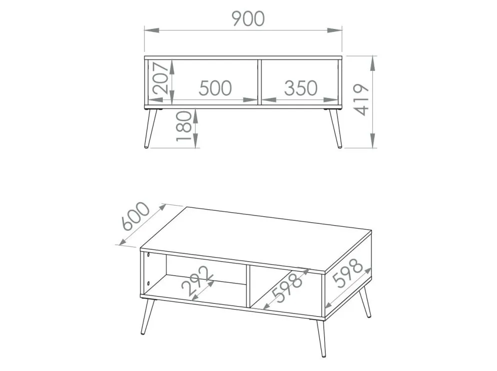 Ława BLU 90x60 granatowa z półką w stylu glamour I sklep meblowy MIRAT. styl GLAMOUR kolekcja BLU