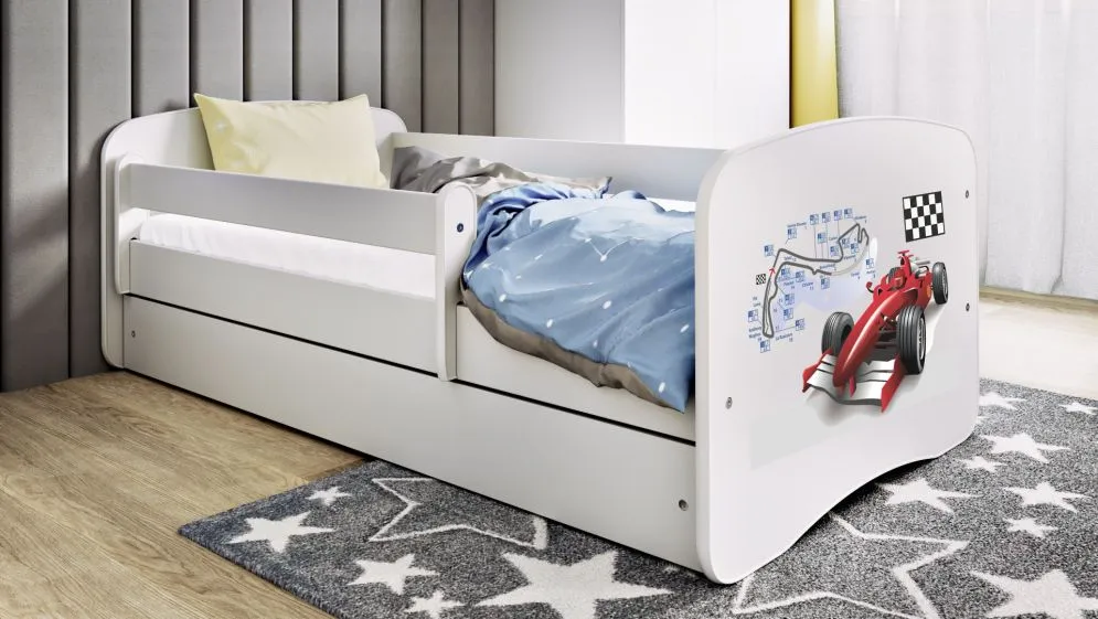 Łóżko dziecięce BABY DREAMS formuła 1 z materacem i szufladą | MIRAT.  kolekcja BABY DREAMS