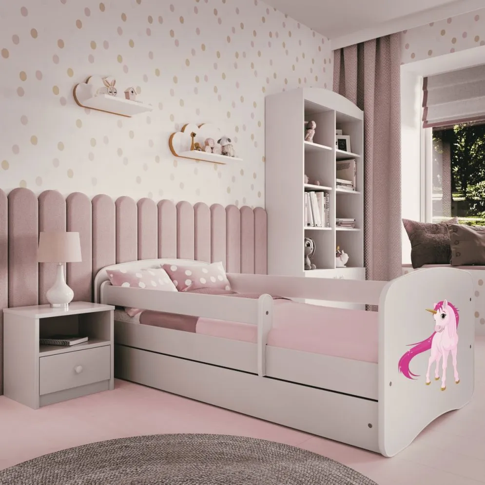 Łóżko dziecięce BABY DREAMS jednorożec z materacem | MIRAT. kolekcja BABY DREAMS