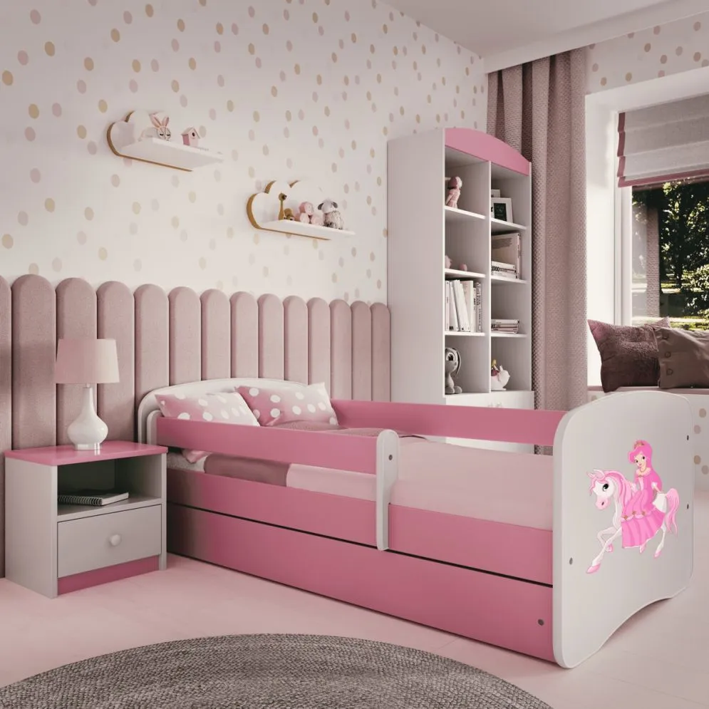 Łóżko dziecięce BABY DREAMS księżniczka na koniu ze stelażem polskie | MIRAT. kolekcja BABY DREAMS