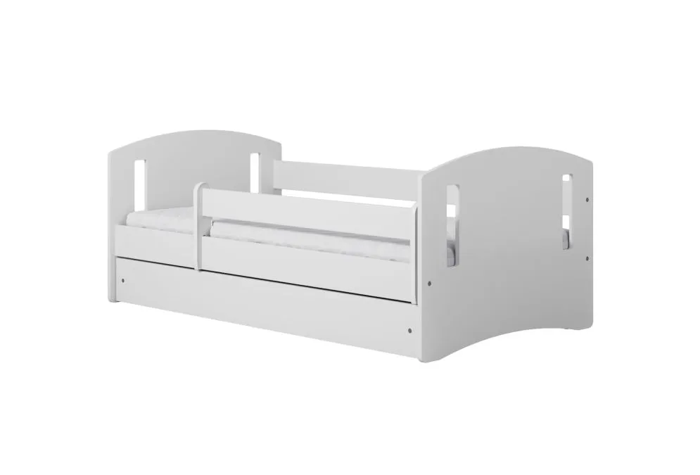 Łóżko dziecięce CLASSIC 2 160x80 białe z barierką polskiej produkcji | MIRAT. kolekcja CLASSIC