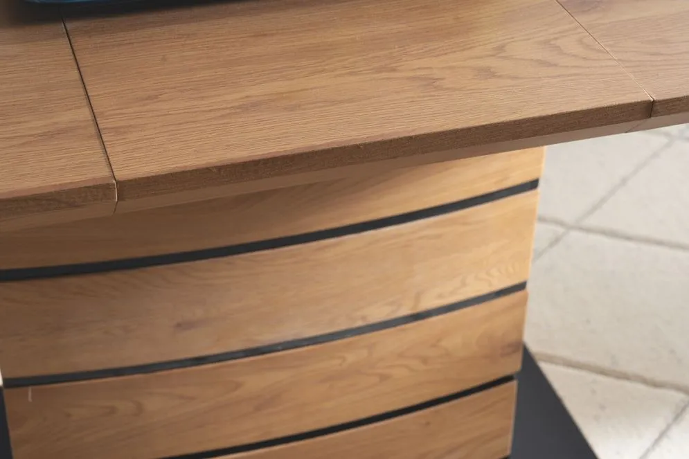 Stół LEONARDO 140(180)x80 dąb rozkładany na jednej nodze | MIRAT. w stylu LOFT kolekcja