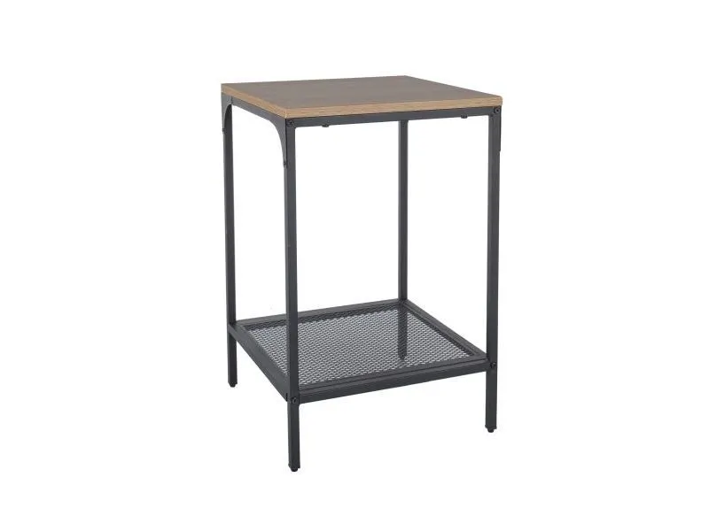 Ława LEX S 40x40 dąb/czarny mat minimalistyczna z półką I sklep meblowy MIRAT. styl LOFT