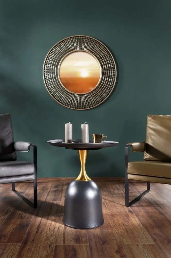 Ława LIBRA 51x51 czarna/złota metalowaI sklep meblowy MIRAT. styl GLAMOUR, LOFT