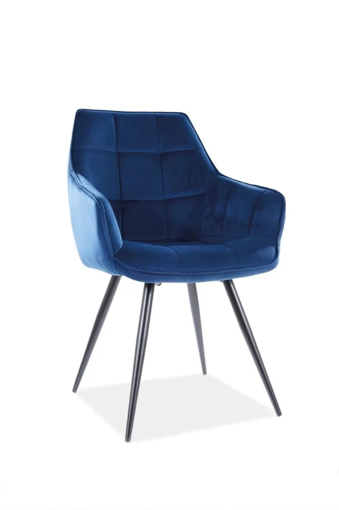 Krzesło LILIA VELVET granatowe aksamitne pikowane | MIRAT. styl GLAMOUR, LOFT